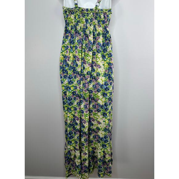 Natural Life Elizabeth Maxi Dress Women XS Green Floral Rayon Boho Cottage Flowy - Picture 8 of 10